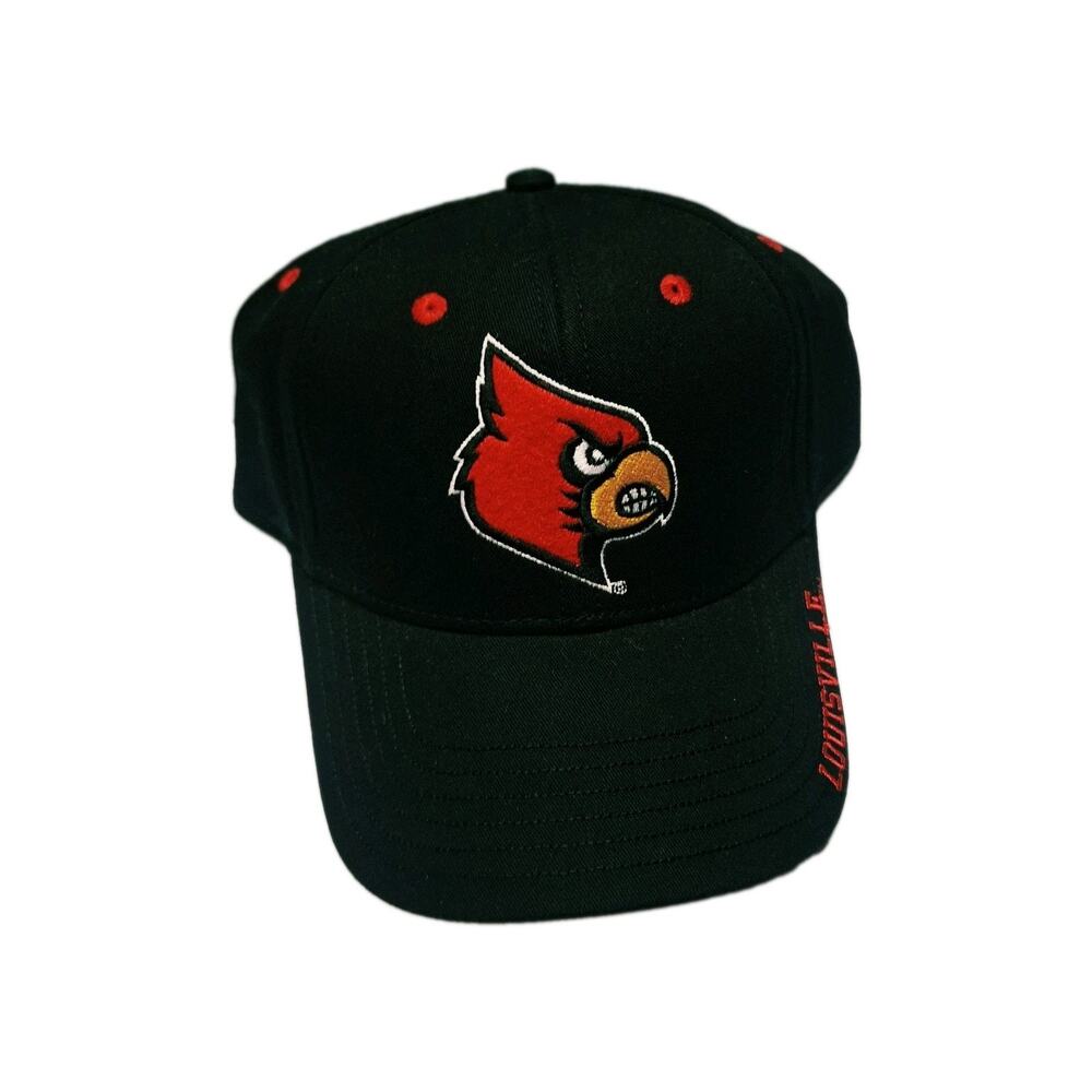 Louisville Cardinals Men's Black Hat Adjustable Baseball Cap Red New w/ Tags